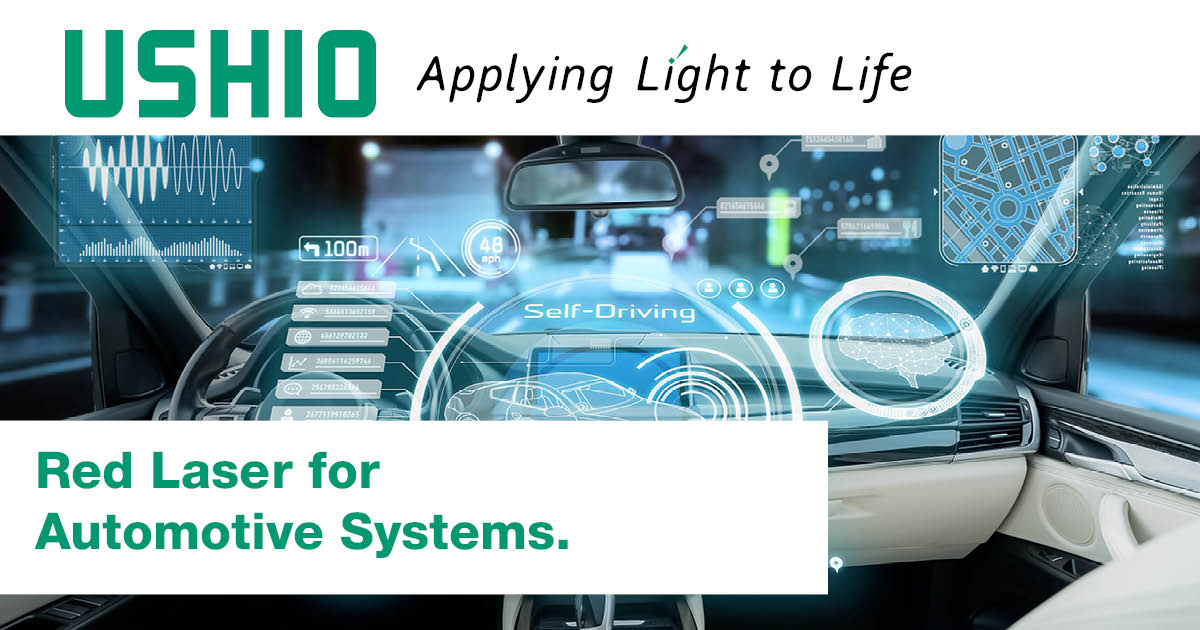 Ushio erweitert sein Angebot um eine rote Laserdiode in Automobilqualität zur Unterstützung von Fahrzeug- und Straßenprojektionen der nächsten Generation.